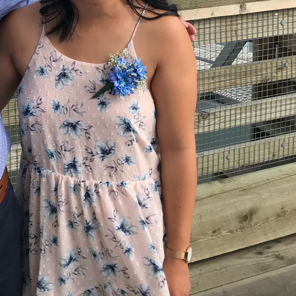 Floral blush midi dress